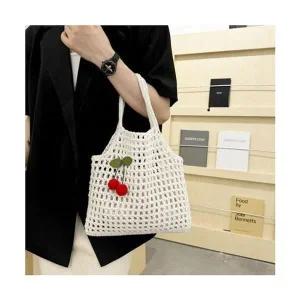 망사 인사이드 주머니 숄더백 비치백 손가방 그물가방