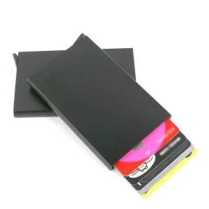 카드지갑 슬라이드 슬라이딩 반자동 카드홀더 블랙