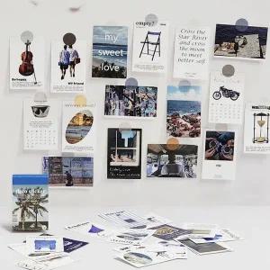 [셀러에이드]데코다이어리스티커 데코 스티커 북 50매 블루 감성문구