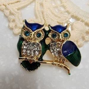 패션 커플 부엉이 브로치