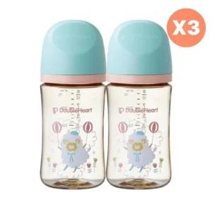 더블하트 캐릭터 아기 젖병 240ml 6개 젖꼭지 6개 양