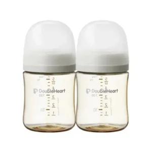 더블하트 아기 젖병 트윈팩 160ml 젖꼭지S, SS 베이지