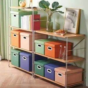 키밍 종이 컬러 수납박스 다용도 소품정리함