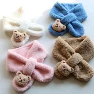 겨울 유아 아기 곰 양털 머플러 포근한 아동 목도리