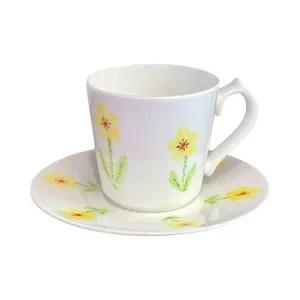 도자기 커피컵 화사한 꽃무늬 디자인 차 잔