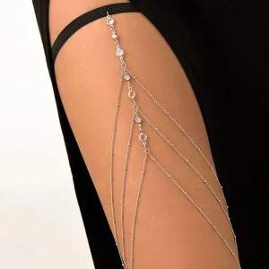 허벅지 초커 밴드 롱체인 패션