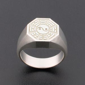 Ceeport 순은반지 풍수지리 팔괘 실버 행운 부적 반지