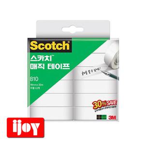 3M 스카치 매직테이프 810 리필12개 18mm x 32m 경질케이스