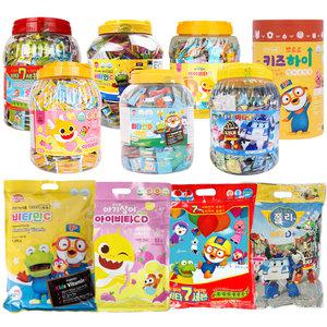 어린이키즈 비타민 폴리 뽀로로 핑크퐁 500/1000정 어린이 유아 유치원 선물 캔디 간식 사탕 D
