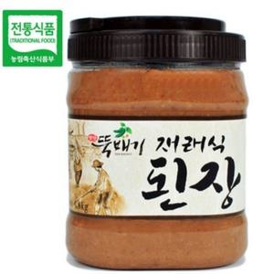 국산콩 100% 뚝배기 재래식된장 1.8kg전통 한식 재래 집된장