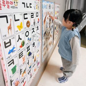 100%코팅 실사진 단면 양면 학습벽보 아기병풍 한글 숫자 알파벳 과일 동물 탈것 유아포스터 벽그림