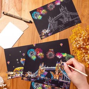 스크래치 페이퍼 - A4 중형 (4종세트) 아트종이 집콕놀이 취미미술