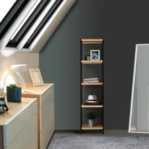 더젠 레체400  원목 블랙 철제5단선반행거