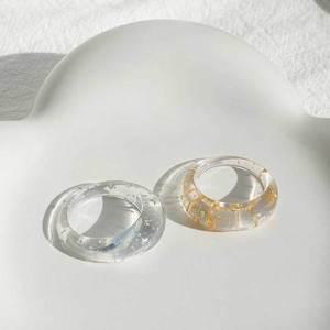 [기타]골드펄 투명 아크릴반지 볼드반지