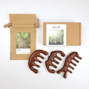 시감마켓 나무로  두피 괄사 마사지 빗 지압