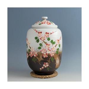 쌀독 투톤 매화 잡곡통 쌀항아리 쌀통 10kg 현관 소금 항아리