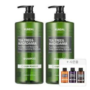 쿤달 딥 클렌징 지성샴푸, 베이비파우더, 1058ml, 2개 + 증정(바디워시, 화이트머스크, 100ml, 1개 + 샴푸, 일랑일랑, 100ml, 1개 + 트리트먼트, 화이트머스크, 100ml, 1개)