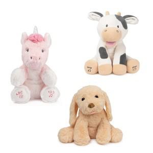 GUND ABC123노래하는유니콘(핑크)/쓰담쓰담강아지(베이지)/노래하는음매젖소(화이트) (택1) 59900