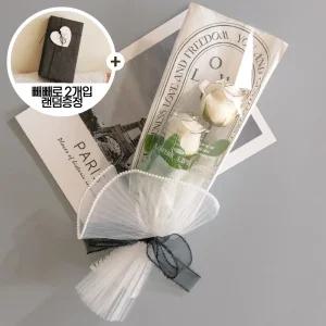 로코코 라인장미 비누꽃다발+빼빼로2개 선물박스