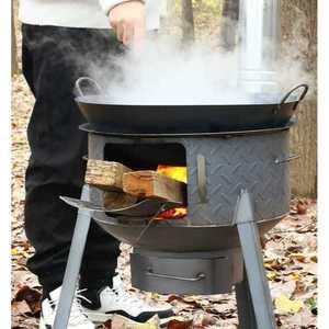 원형 화목난로 장작 나무 연통 주물 야외 캠핑 글램핑