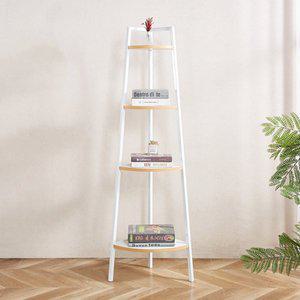 [나인홈가구]스탠드 북선반 모서리 코너 선반 책장 스탠딩 북타워 화분받침대 긴책장 4단