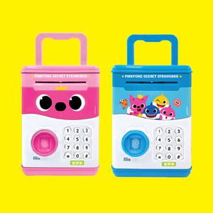 핑크퐁 아기상어 비밀번호 자동 비밀금고 동전 지폐 저금통 어린이 유아 장난감 색상 랜덤