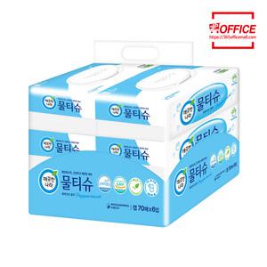 깨끗한나라 물티슈 페퍼민트 블루 캡형 70매x6개입