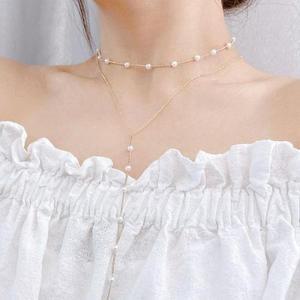 [BZJF7K91_49]화이트베리 Y 진주 롱목걸이 주얼리 쥬얼리