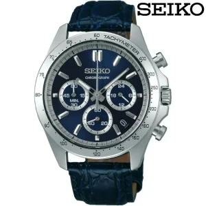 세이코 스피릿 크로노그래프 가죽 손목 시계 SBTR019