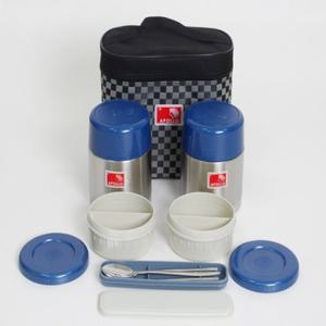 아폴로 쌍둥이 2인용 보온 도시락 APL-1810 485mlX2 등산 직장인 도시락