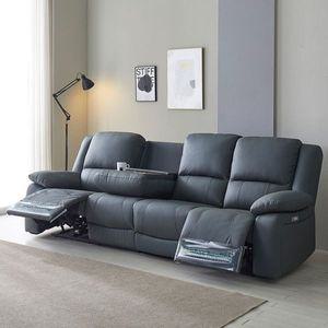 [NS홈쇼핑]아이앤 샤르벤 4인 리클라이너 소파 LC  면피 황소 통가죽 제로월..[34964560]