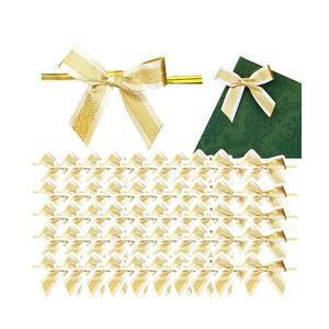 국내제작 50개) 17mm 금사골드 선물 포장 완성리본 철사 빵끈 리본장식 쉬운 셀프 선물포장용품