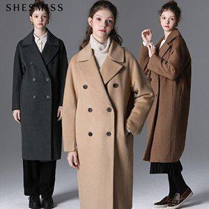 [쉬즈미스][쉬즈미스(SHESMISS)] 루즈핏 더블 울 핸드메이드 코트 (택가격:538000원)