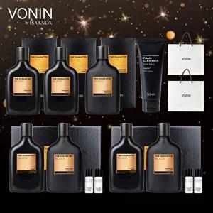 [보닌]*더 캐릭터 블랙 남성 기초 세트(스킨+에멀젼 3세트 + 스킨 1개 + 폼클렌져 1개)