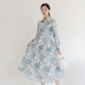 [시크라인] (~XXL까지) 마쉬드 쉬폰 플라워 플레어 원피스 봄 나들이룩 하객룩 오피스룩 데이트 모임 미시 빅사이즈