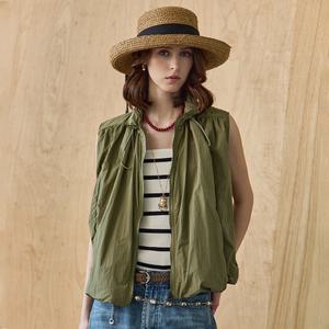 [MAXZA] 하이넥 벌룬 아노락 집업 베스트