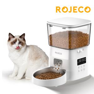 로제코 고양이 강아지 자동 급식기 2L (화이트) 사료 반려견 반려묘 반려동물 애견 자동급식기