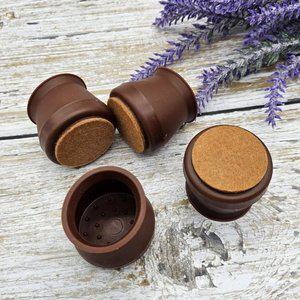 고품질 끌림방지보호캡 실리콘의자발캡 4P 원형 대형 진갈색 실리콘의자다리캡 실리콘의자발캡 (WFHV9BE)