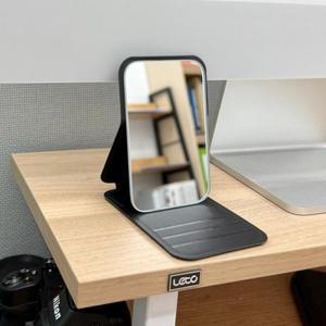 사각손거울 블랙 스탠드 미니 손거울 접이식 (3piAX)