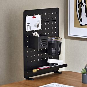 책상 타공보드 스틸 페그보드 무타공 데스크 타공판 파티션 클램프형 세트