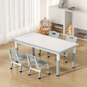 유치원 책상 의자 120x60cmㅣ블루 책상의트 원목 교구 테이블