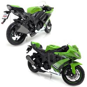 1:18 가와사키 닌자 ZX-10R 그린 오토바이 미니카 다이캐스트 피규어