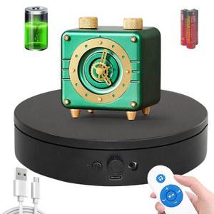 ComXim 노브 속도 조정 리모컨 모터식 회전 디스플레이 스탠드 3D 스캐너 사진 쇼, 보석, 시계, 3D 모델, 지원 AAA 및 충전용 전동 턴테이블 회전 플랫폼