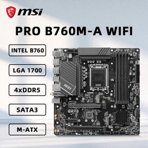 MSI PRO B760M-A WIFI 마더보드 Intel B760 LGA1700 지원 i9-14900KF i5-12400F i5 12400f DDR5 6800MHz 25