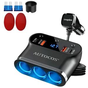 오토코스 300W 대용량 차량용 멀티 소켓 충전기 - 3구 x 1개