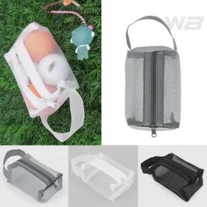 와볼샵 미니 메쉬망 사각 파우치 손잡이형 메이크업가방 이너백 영양제 지퍼방식