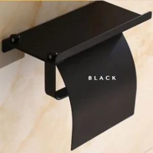 고급 무광 블랙 스텐레스 선반 휴지걸이 화장지걸이