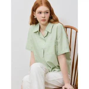 [리스트]코튼 오픈 카라 반팔 셔츠 택가격 138000원 _P403866566