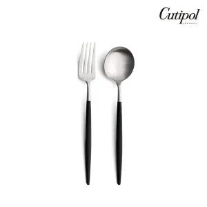 [큐티폴] 고아 블랙실버 디너 2종세트(디너스푼,디너포크)