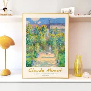 [아트밀]행운 해바라기 그림액자 54종 - 08 모네 화가의정원